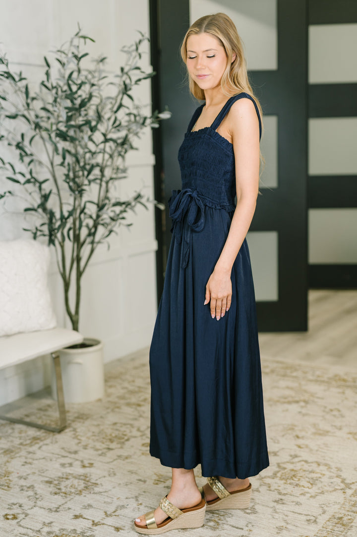 Hold Me Down Midi Dress in Navy - 7/30