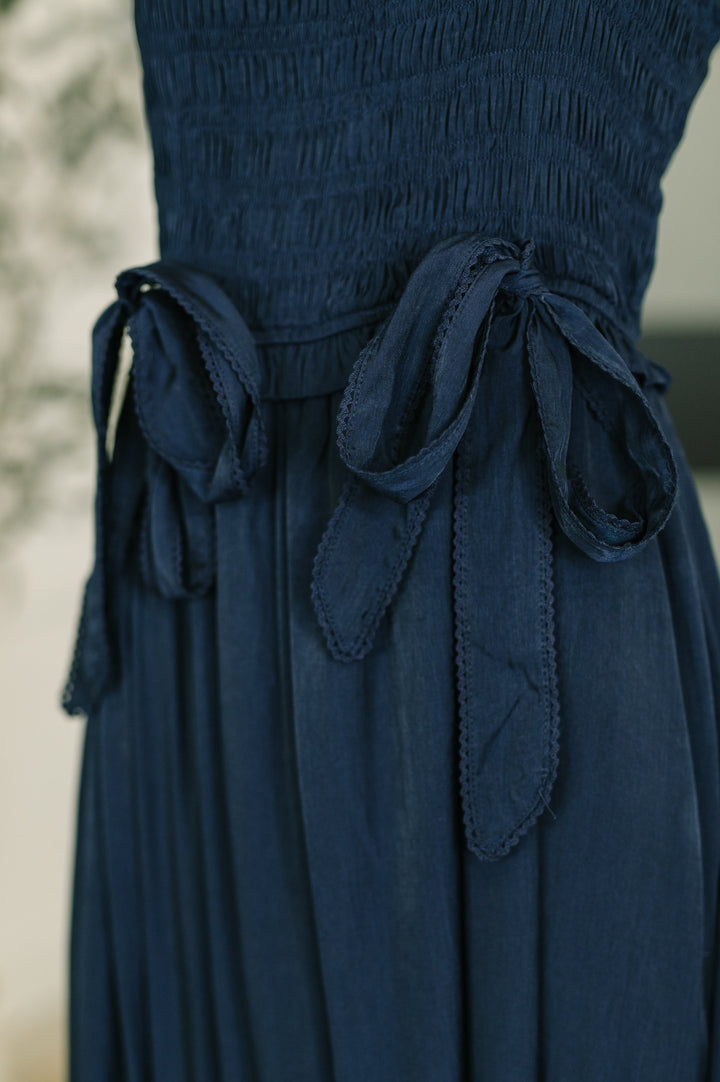 Hold Me Down Midi Dress in Navy - 7/30