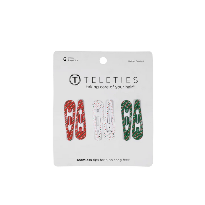 Teleties Snap Clip Set - Holiday Confetti (Ships in 1-2 Weeks)