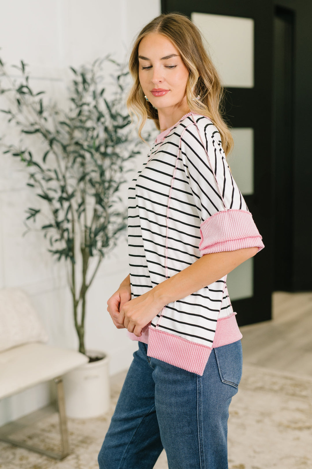 Human Nature Contrast Detailed Top - 7/7