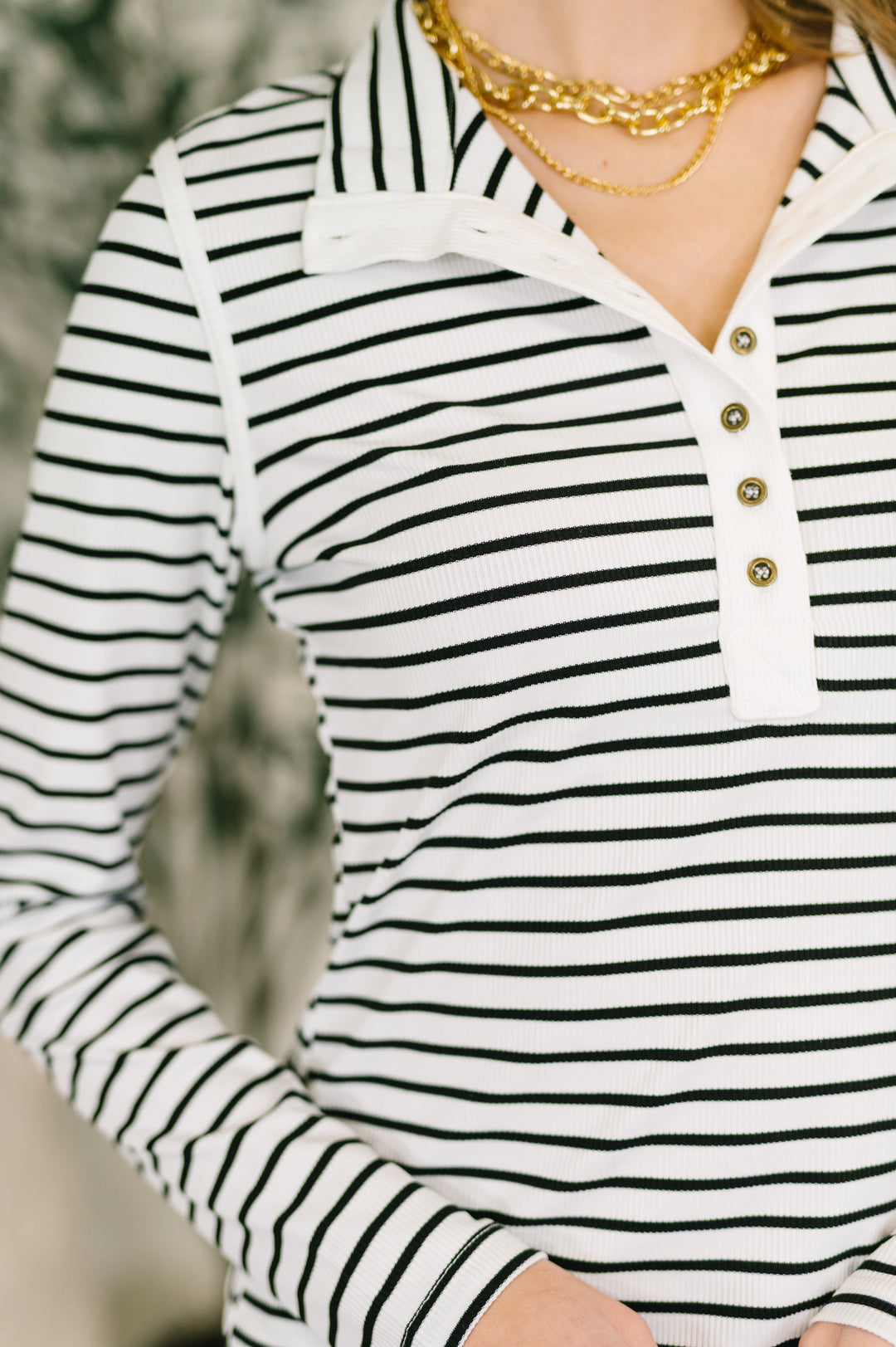 I Know What I Want Long Sleeve Henley Top - 3/3