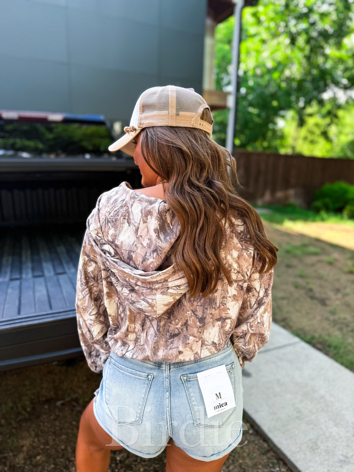 BIRDIE Dark Camo Quarter Zip Pullover by Birdie (SEPT ARRAY: Ships in 3-4 Weeks)