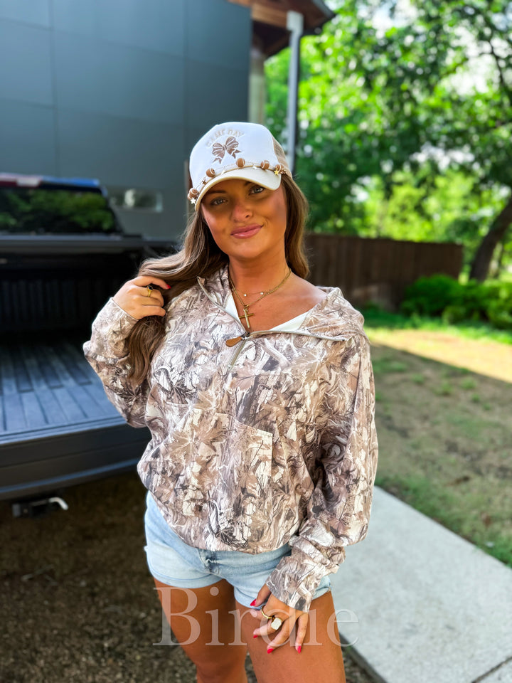 BIRDIE Dark Camo Quarter Zip Pullover by Birdie (SEPT ARRAY: Ships in 3-4 Weeks)