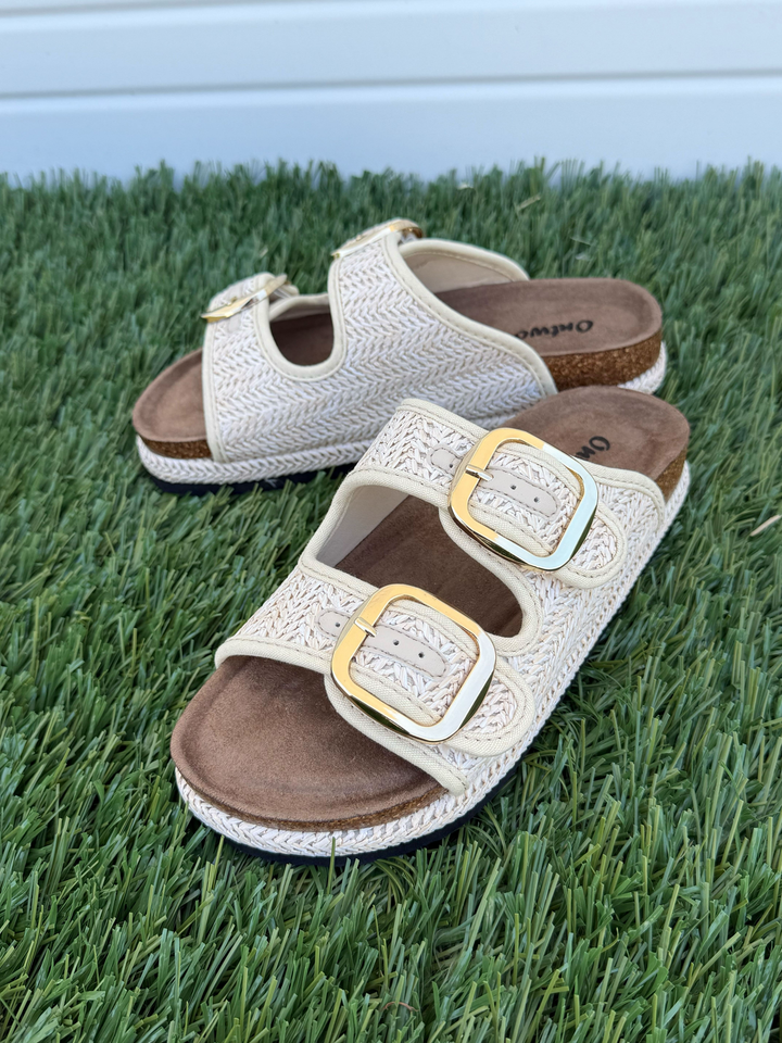 Outwoods Joan Buckle Sandals - Natural