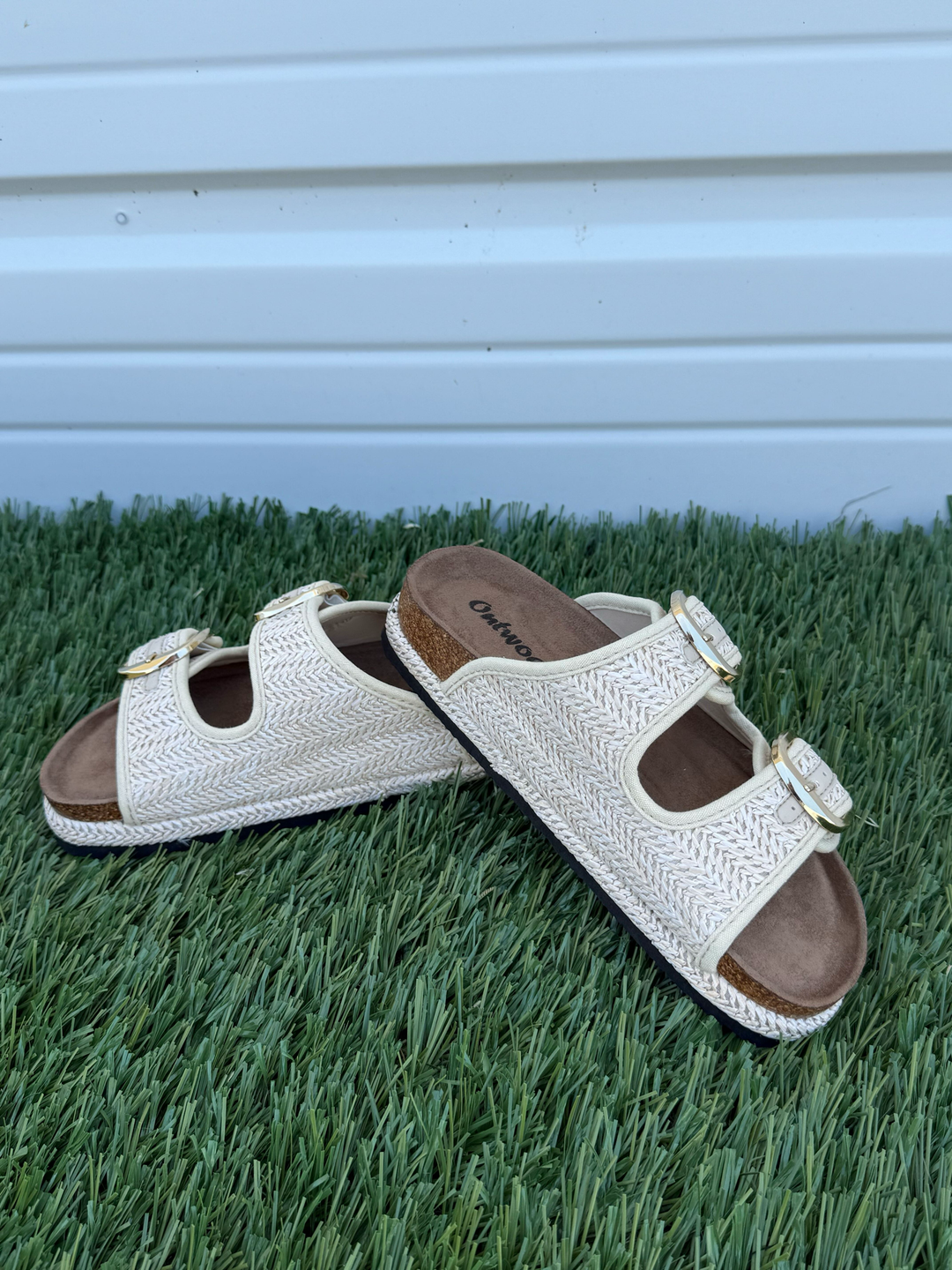 Outwoods Joan Buckle Sandals - Natural