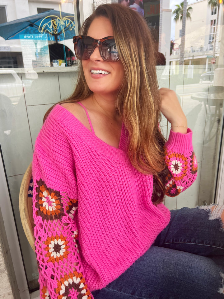 Can't Stop this Feeling V-Neck Knit Sweater