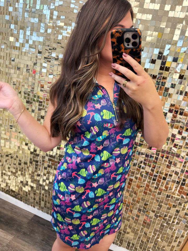 Harbour Tank Dress - Multi Sealife by Dear Scarlett