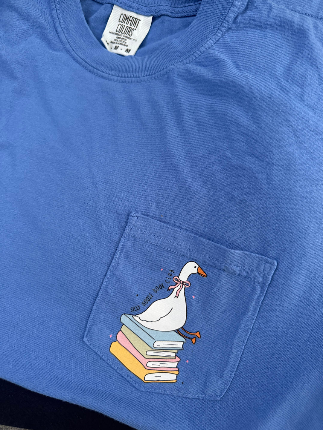 by PrepO: Silly Goose Book Club Comfort Colors Pocket Tee (Ships in 1-2 Weeks)