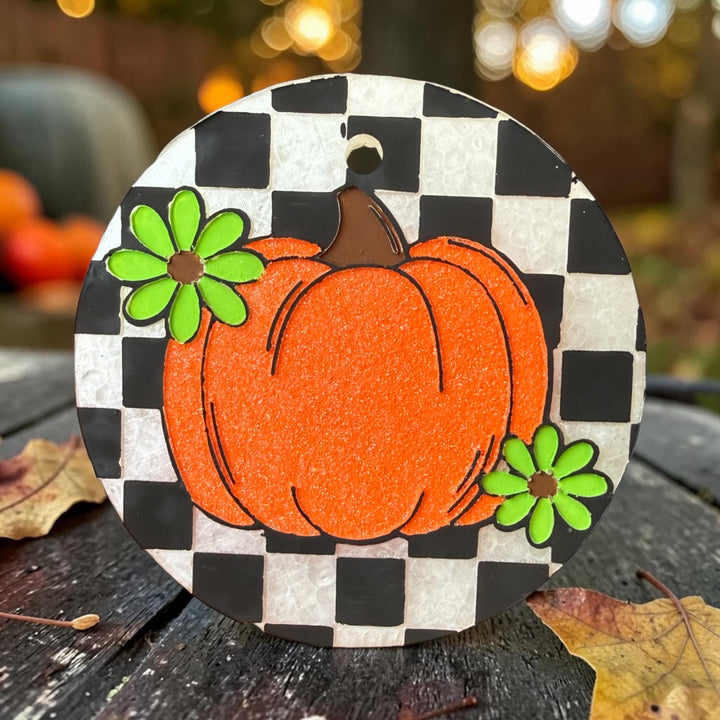 JULY PREORDER: Checkered Pumpkin Freshie by Bug & Bean (Ships in 3-4 Weeks)