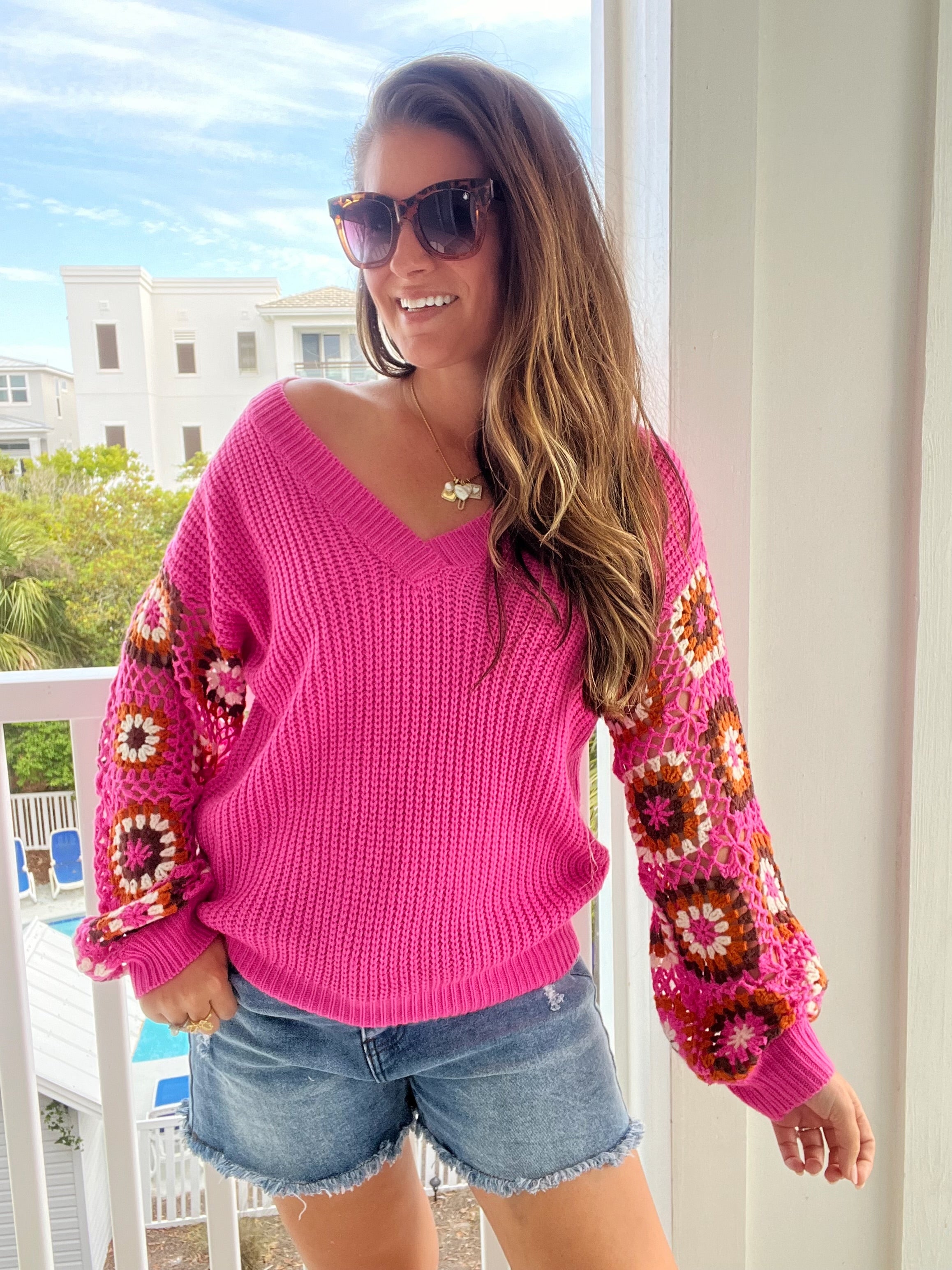 Can't Stop this Feeling V-Neck Knit Sweater