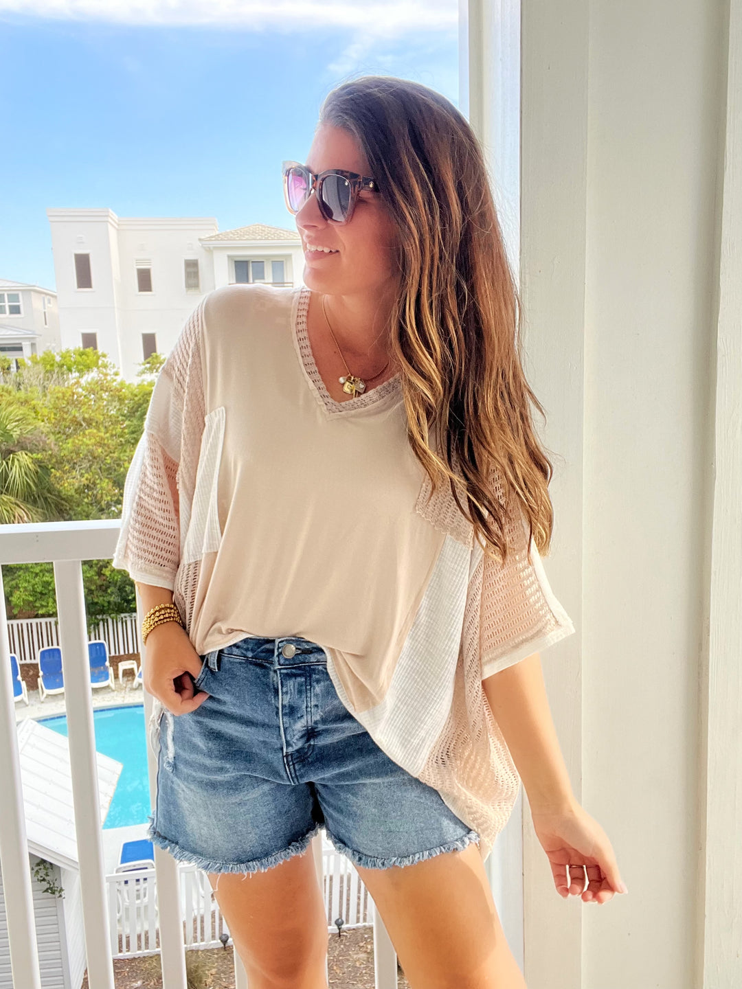 Oversized Multi-Textured Top from POL