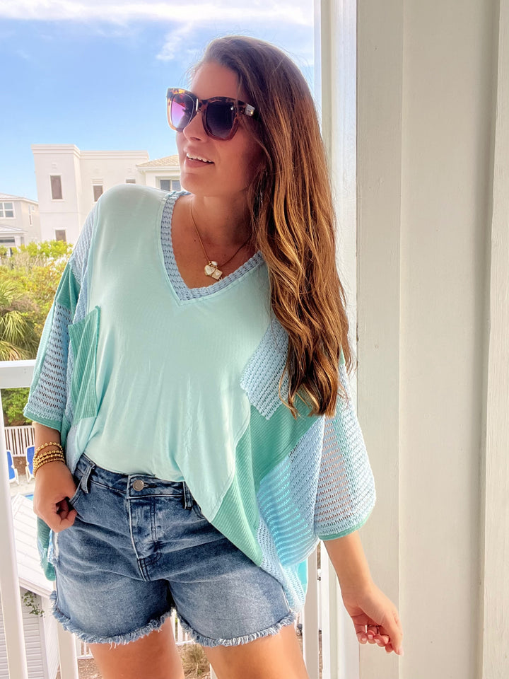 Oversized Multi-Textured Top from POL