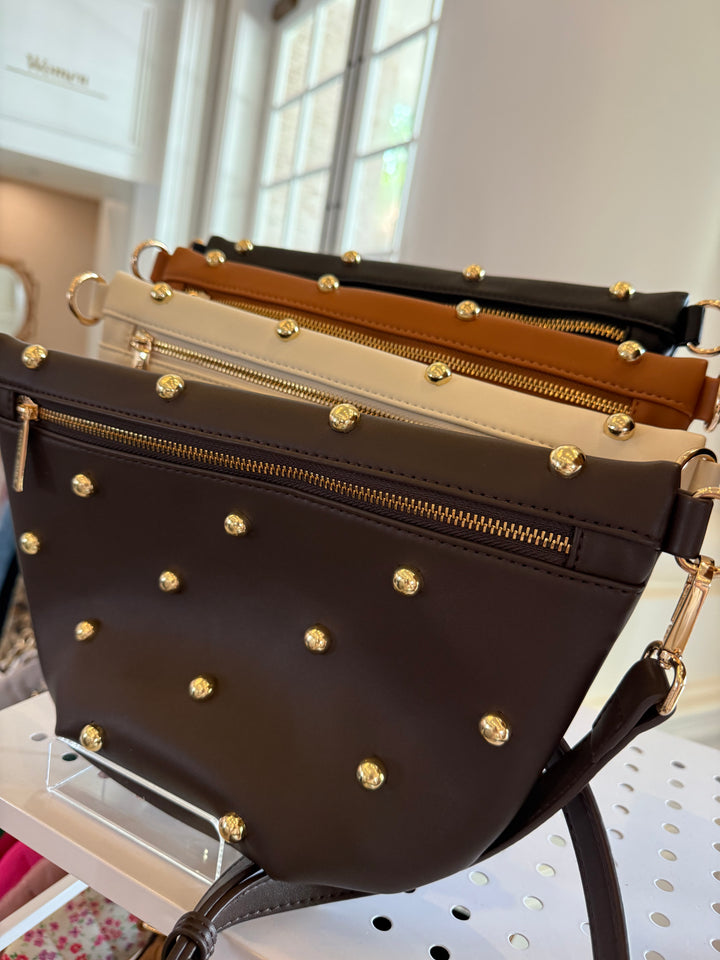 Chic Gold Studded Westlyn Bum Bag by Pretty Simple