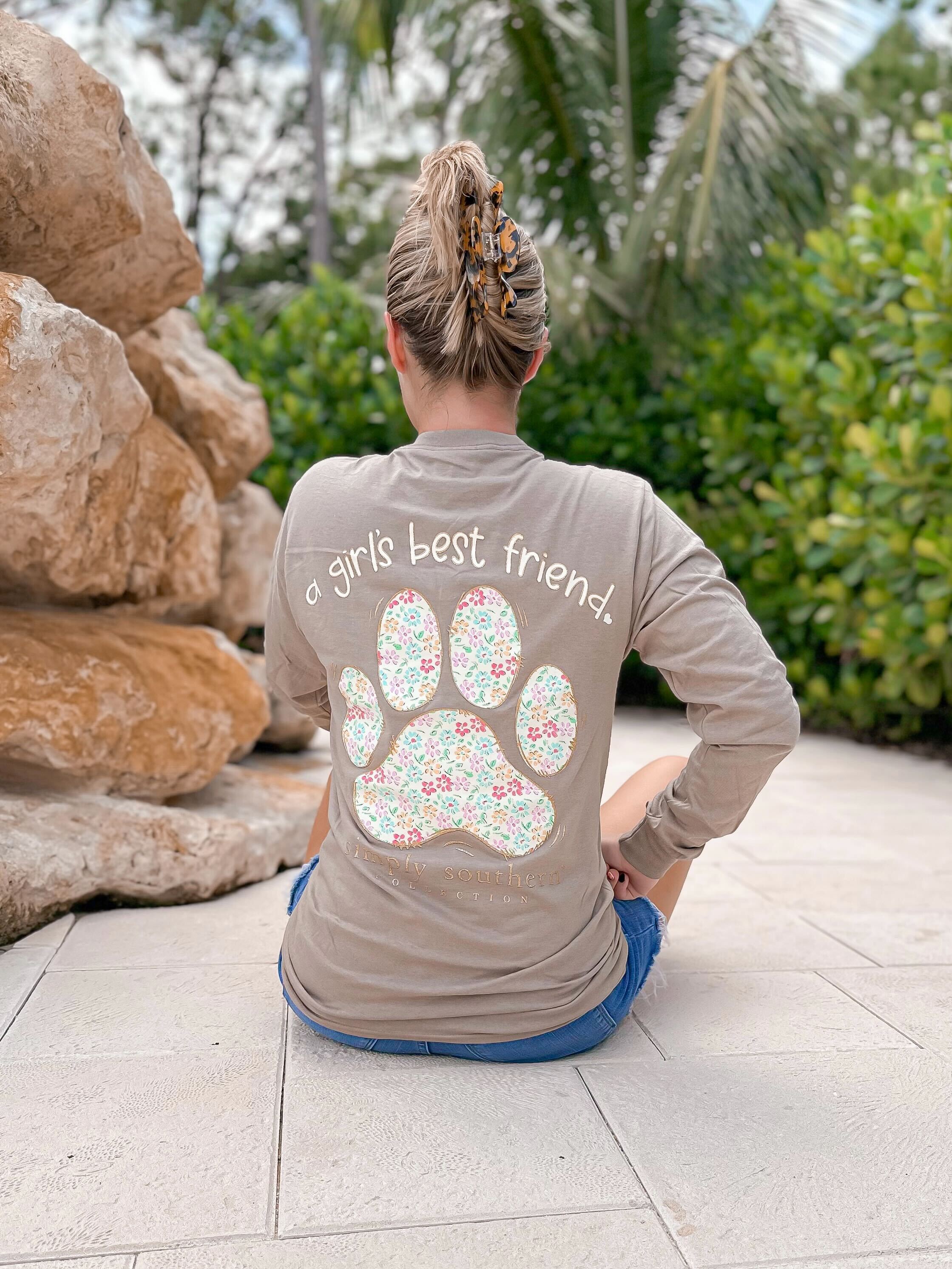 'Girl's Best Friend' Pawprint Long Sleeve Tee by Simply Southern