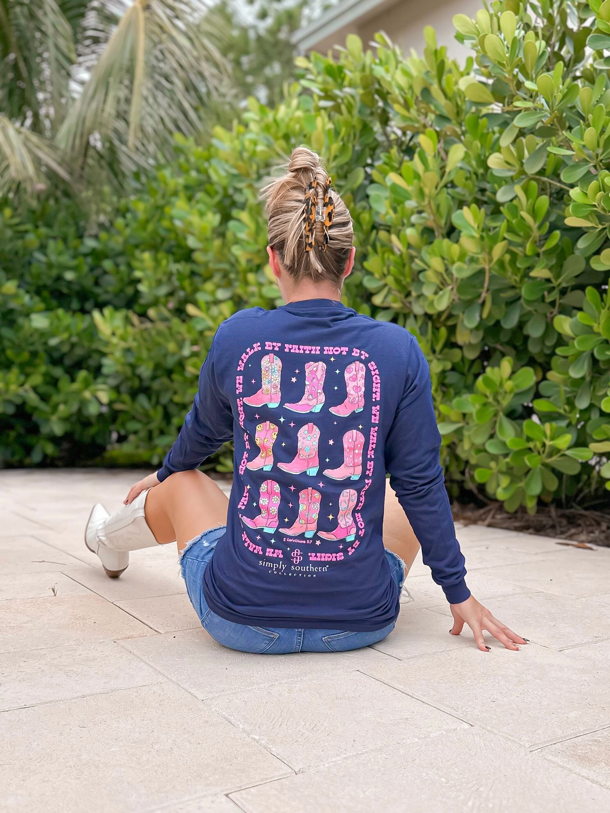 'Walk By Faith' Boots Long Sleeve Tee by Simply Southern