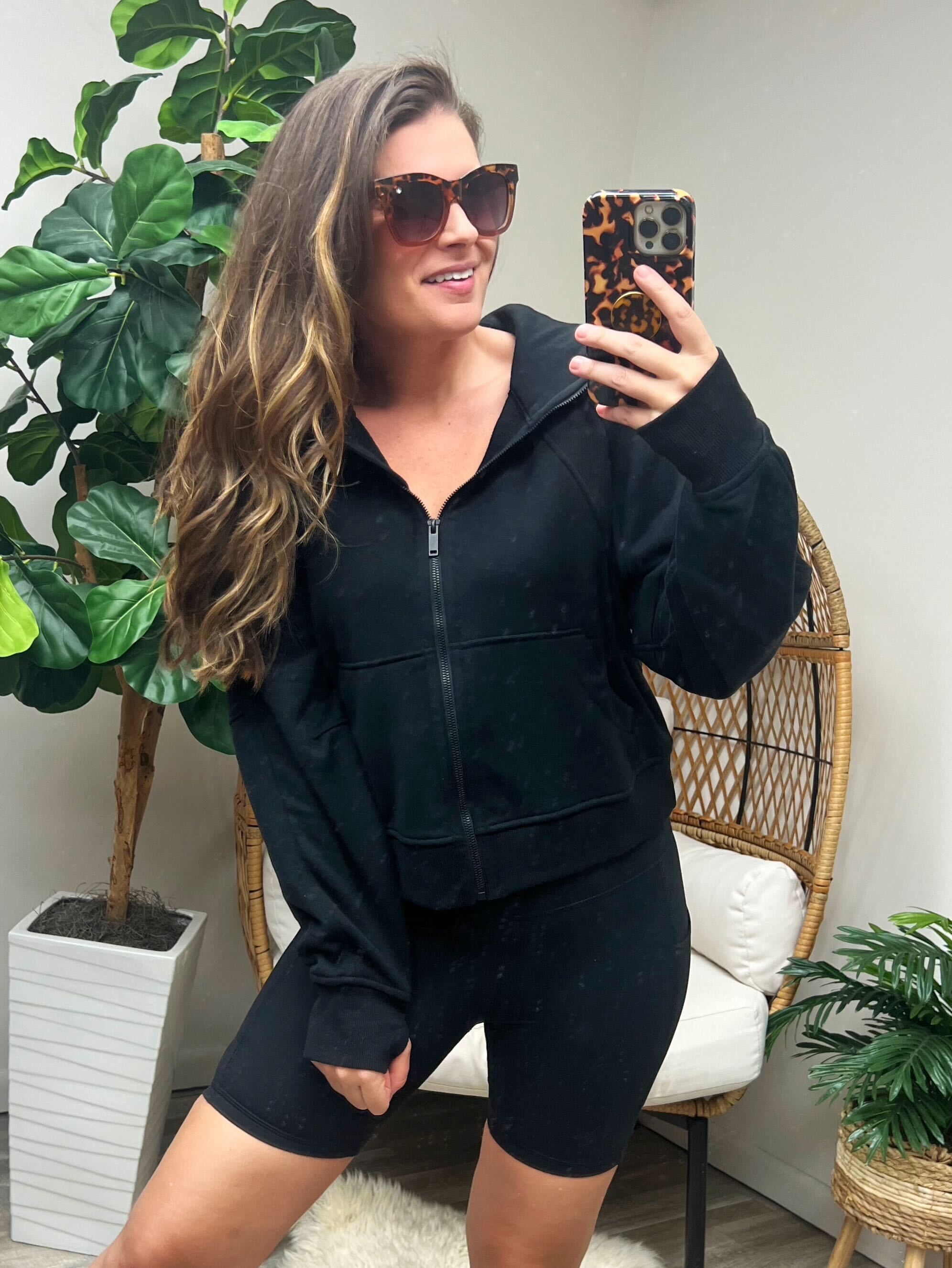 Sun or Shade Zip Up Jacket in Black