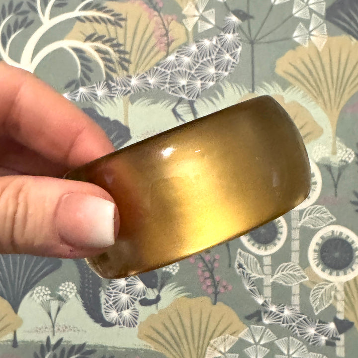 Golden Lining – Vintage Lucite Clamper Bracelet by Leetie Lovendale (Preorder: Ships in 2-3 Weeks)