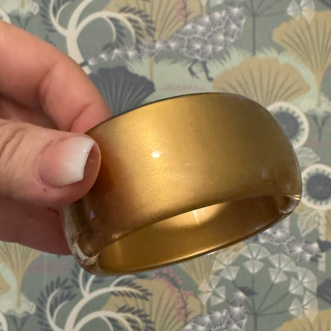 Golden Lining – Vintage Lucite Clamper Bracelet by Leetie Lovendale (Preorder: Ships in 2-3 Weeks)