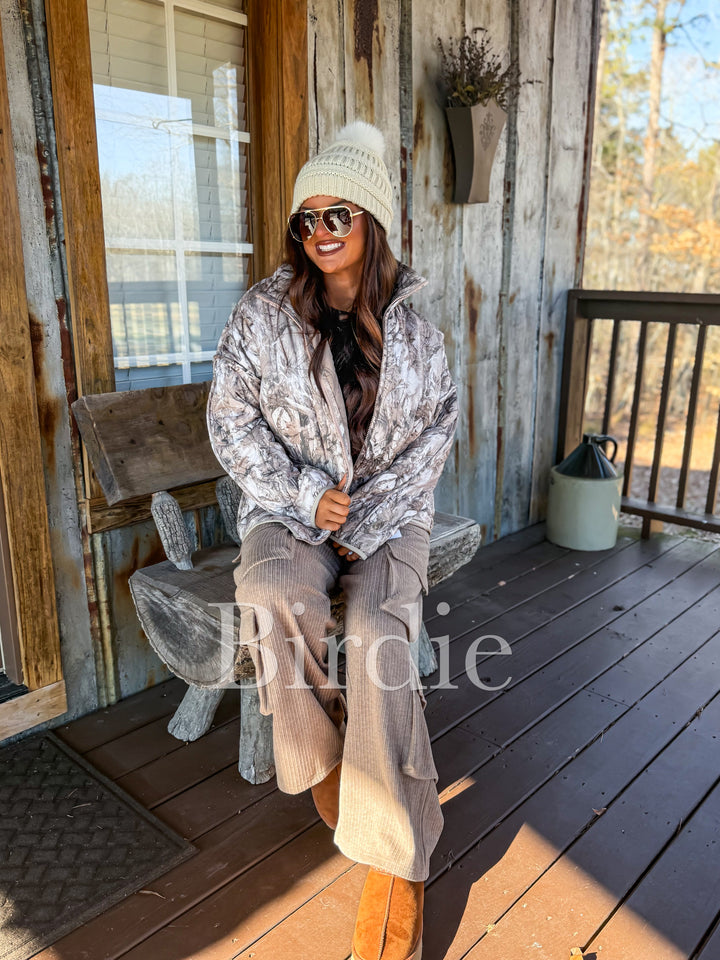BIRDIE Cozy Cloud Jacket in Dark Camo by Birdie (SEPT ARRAY: Ships in 3-4 Weeks)