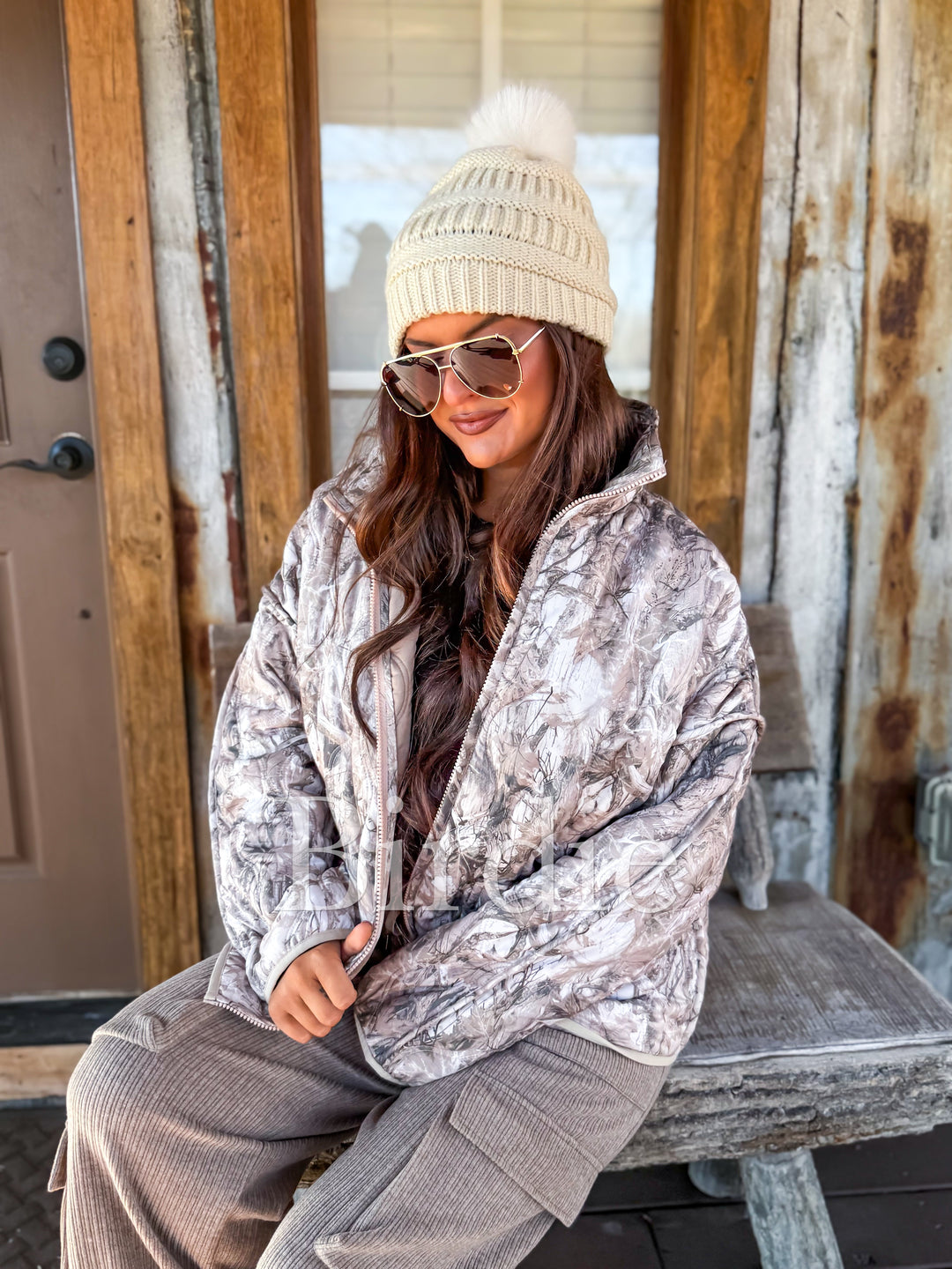 BIRDIE Cozy Cloud Jacket in Dark Camo by Birdie (SEPT ARRAY: Ships in 3-4 Weeks)