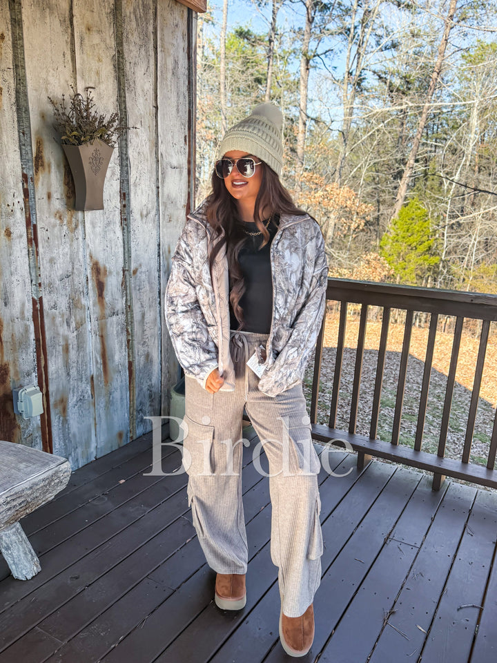 BIRDIE Cozy Cloud Jacket in Dark Camo by Birdie (SEPT ARRAY: Ships in 3-4 Weeks)