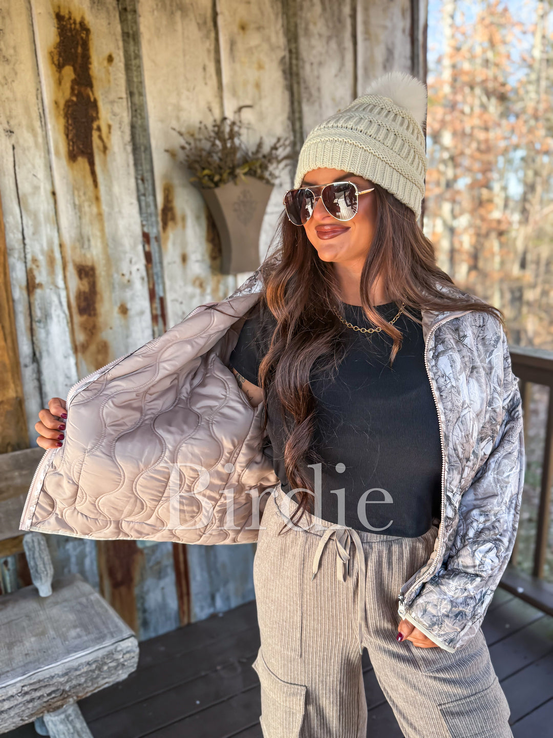 BIRDIE Cozy Cloud Jacket in Dark Camo by Birdie (SEPT ARRAY: Ships in 3-4 Weeks)