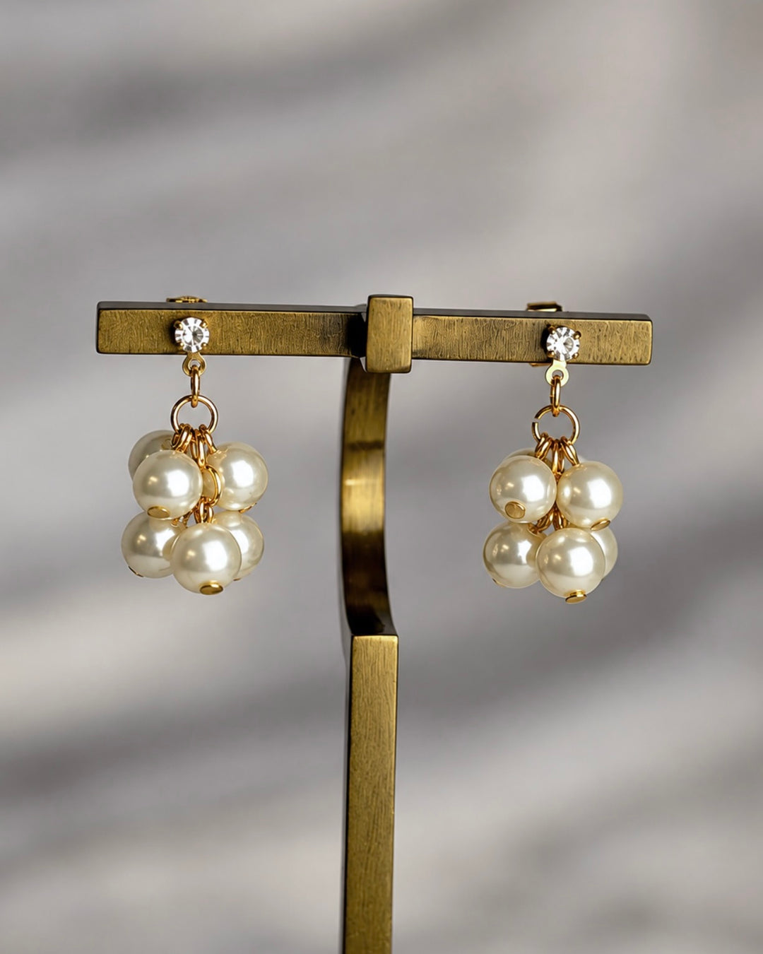 Pearl Cluster Dangle Earrings