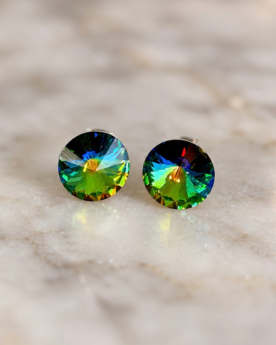 Vitrail Round Crystal Studs - Multi