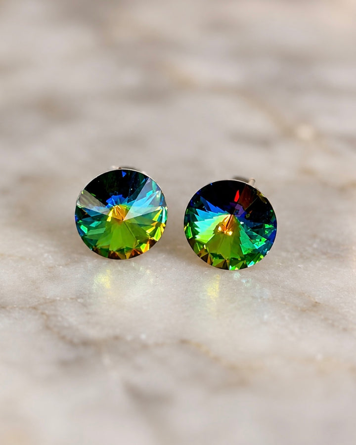 Vitrail Round Crystal Studs - Multi