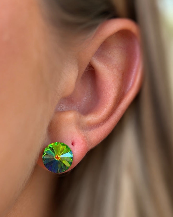 Vitrail Round Crystal Studs - Multi