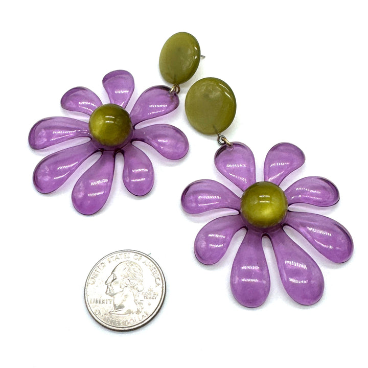 Retro Splat Flower Earrings by Leetie Lovendale (Preorder: Ships in 2-3 Weeks)