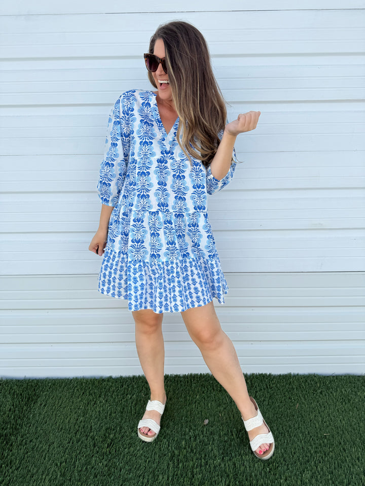 Pace Tunic Dress - Blue by Mud Pie