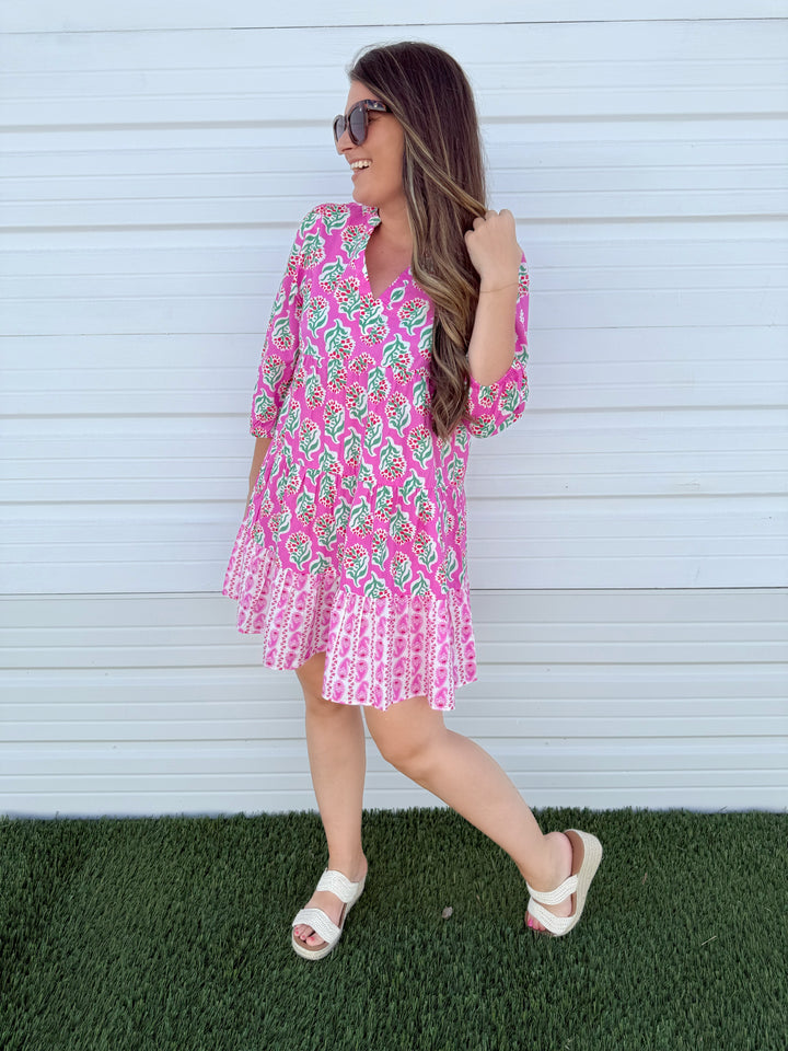 Pace Tunic Dress - Pink by Mud Pie