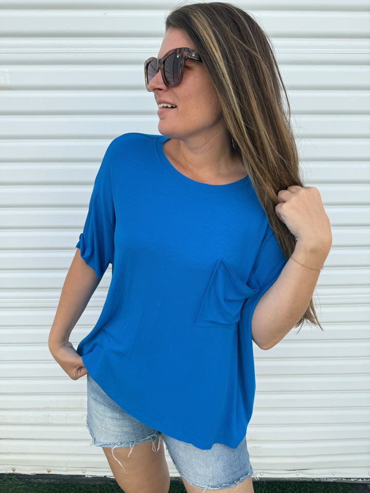 Bare Necessitee Relaxed Tee in Ocean Blue
