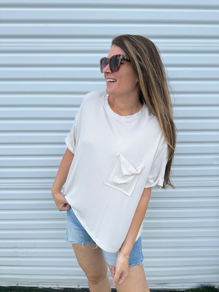 Bare Necessitee Relaxed Tee in Sand Beige