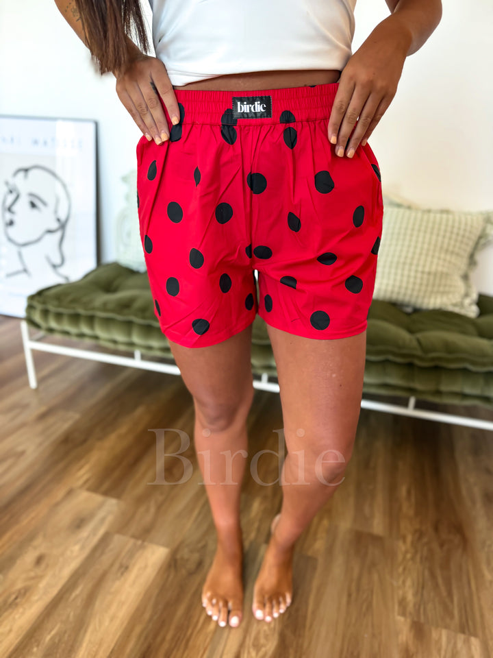 Boxer Shorts in Ruby Rally Dot by Birdie (Ships in 2-3 Weeks)