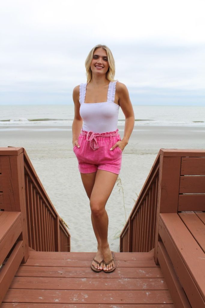 Hot Pink Gauze Shorts by Simply Southern