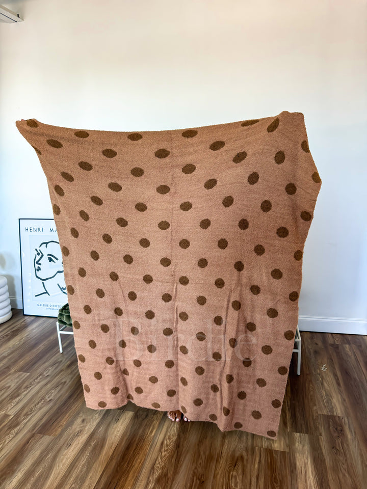 Reversible Blanket in Butter Rum Dot by Birdie (Ships in 2-3 Weeks)