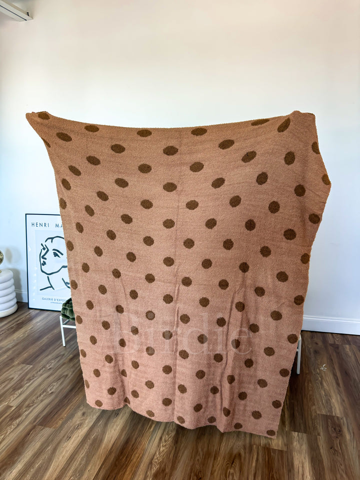 Reversible Blanket in Butter Rum Dot by Birdie (Ships in 2-3 Weeks)