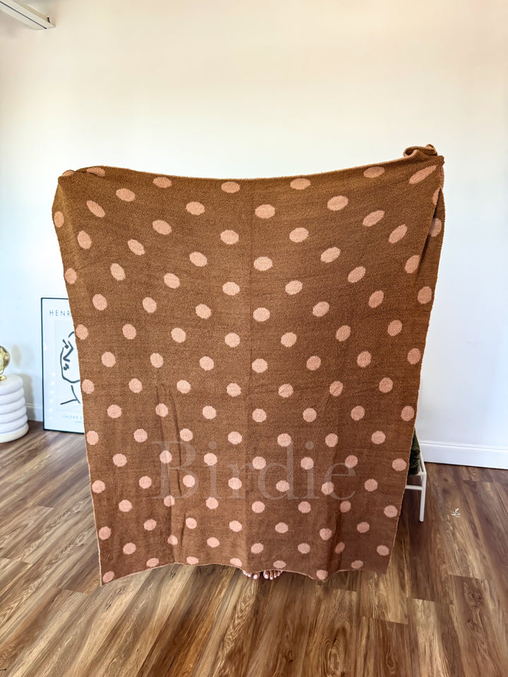 Reversible Blanket in Butter Rum Dot by Birdie (Ships in 2-3 Weeks)