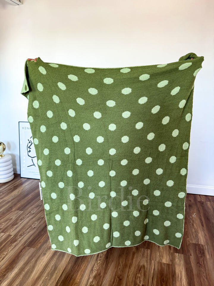 Reversible Blanket in Pistachio Dot by Birdie (Ships in 2-3 Weeks)