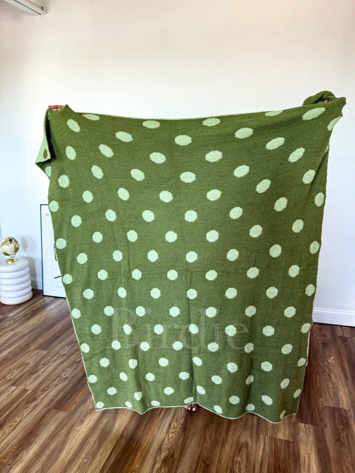 Reversible Blanket in Pistachio Dot by Birdie (Ships in 2-3 Weeks)
