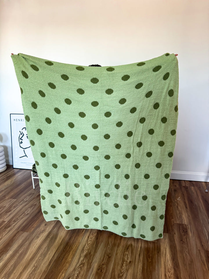 Reversible Blanket in Pistachio Dot by Birdie (Ships in 2-3 Weeks)