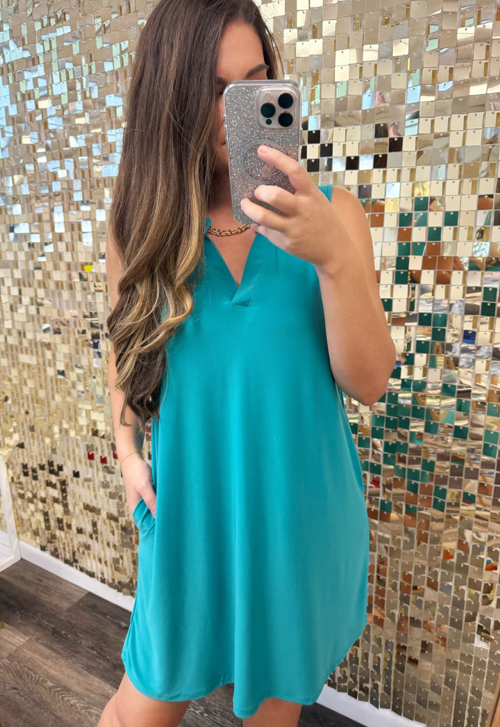 Lizzy Tank Dress in Emerald