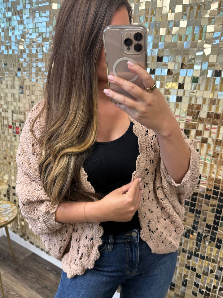 Floral Batwing Cardigan - Latte by POL