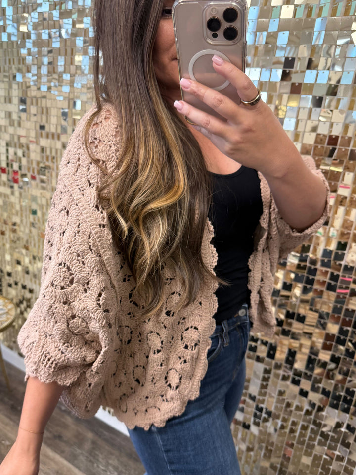 Floral Batwing Cardigan - Latte by POL