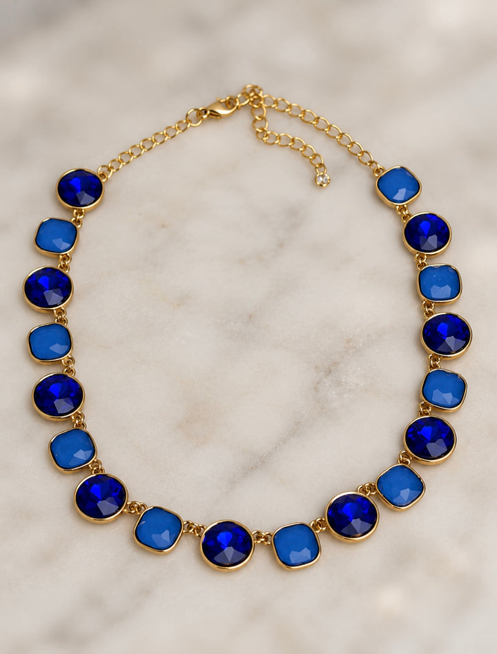 Blue Crystal Statement Necklace