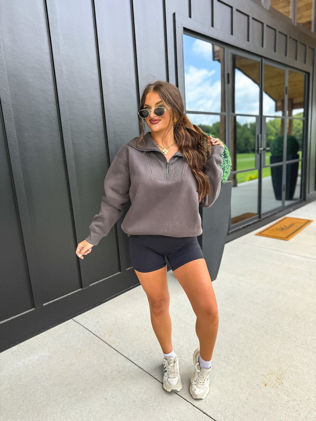 Fleece Out Quarter Zip in Smoked Charcoal by BIRDIE (Ships in 3-4 Weeks)