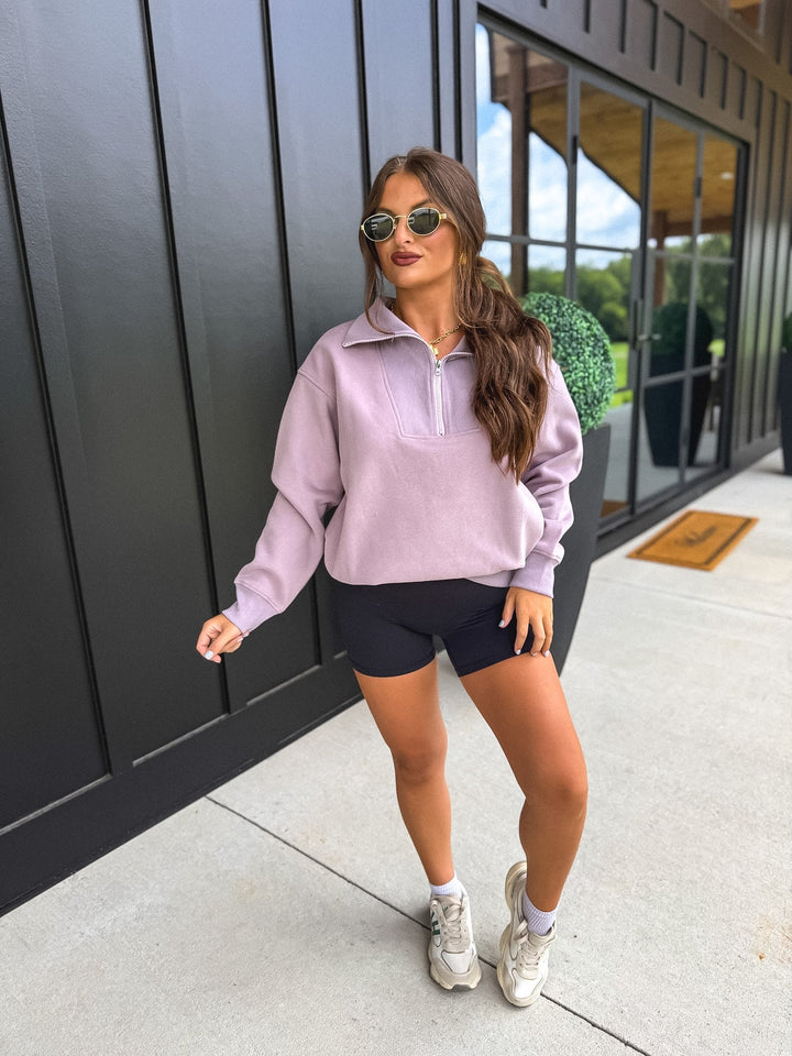 Fleece Out Quarter Zip in Dusty Mauve by BIRDIE (Ships in 3-4 Weeks)