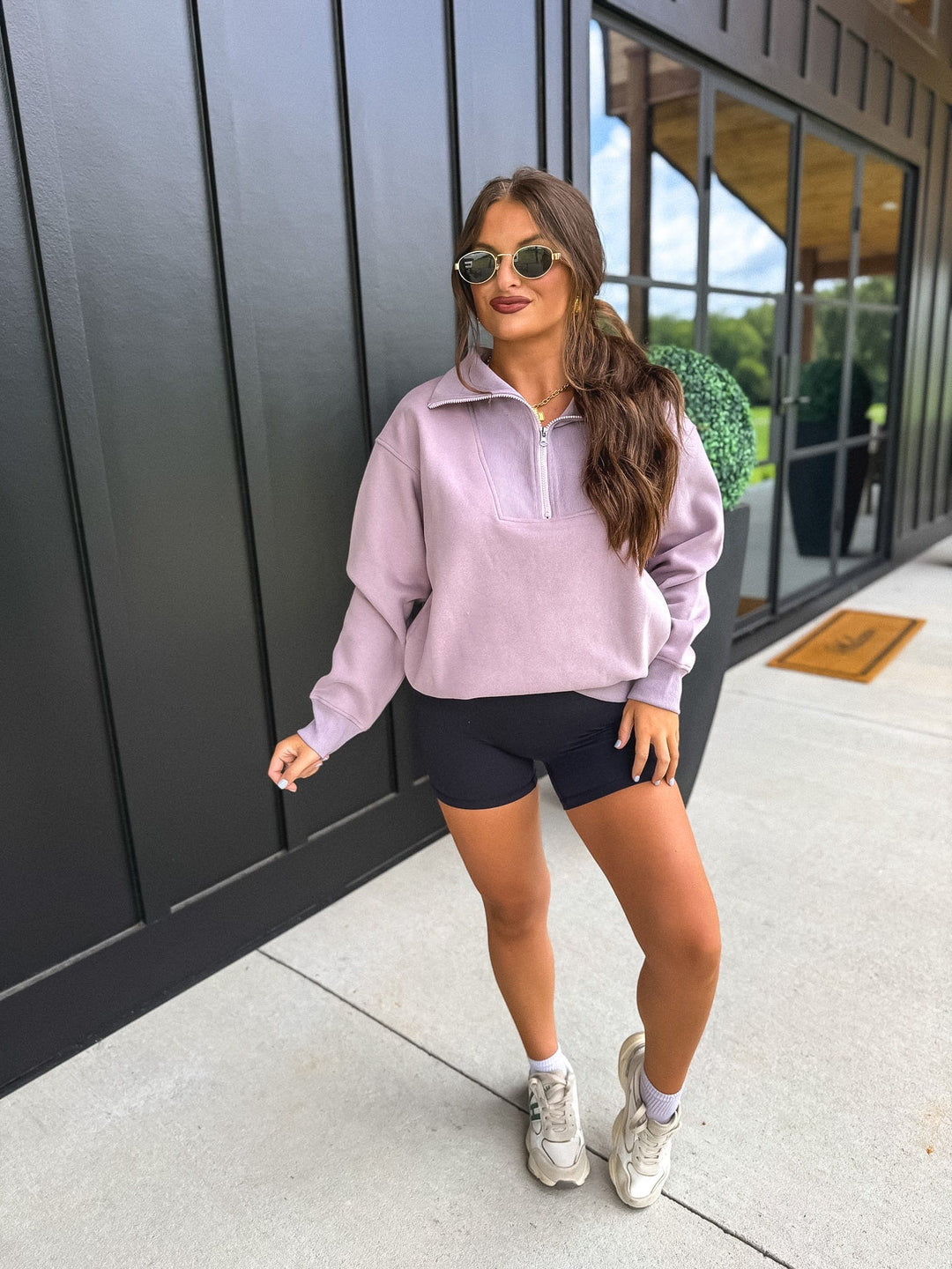 Fleece Out Quarter Zip in Dusty Mauve by BIRDIE (Ships in 3-4 Weeks)